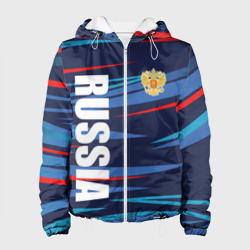 Россия - blue stripes – Женская куртка 3D с принтом купить со скидкой в -10%