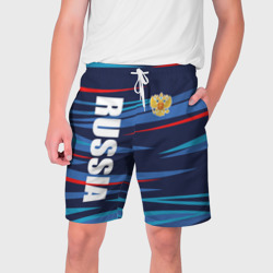 Россия - blue stripes – Мужские шорты 3D с принтом купить