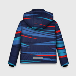 Куртка с принтом Россия — blue stripes для любого человека, вид сзади №1. Цвет основы: черный