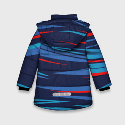 Куртка с принтом Россия — blue stripes для любого человека, вид сзади №1. Цвет основы: черный