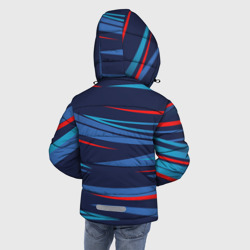 Куртка с принтом Россия — blue stripes для любого человека, вид сзади №2. Цвет основы: черный