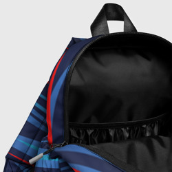 Рюкзак с принтом Россия — blue stripes для ребенка, вид на модели спереди №4. Цвет основы: белый