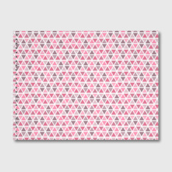 Серо-розовый паттерн треугольники – Альбом для рисования с принтом купить со скидкой в -45%