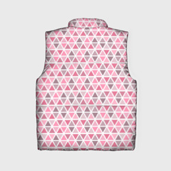 Жилет с принтом Серо-розовый паттерн треугольники для женщины, вид сзади №1. Цвет основы: черный