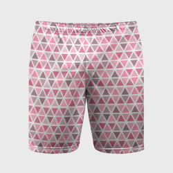 Серо-розовый паттерн треугольники – Мужские шорты спортивные с принтом купить