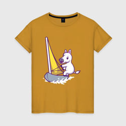 Женская футболка хлопок Лошадь яхтсмен