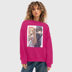 Женский свитшот oversize без начеса хлопок Мастера Меча Онлайн Асуна - фото 2