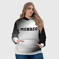 Толстовка с принтом Monaco sport на светлом фоне посередине для женщины, вид на модели спереди №4. Цвет основы: белый