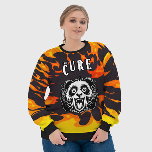 Женский свитшот 3D The Cure рок панда и огонь, цвет 3D печать - фото 6