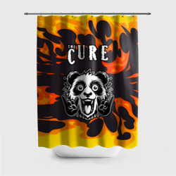 Штора 3D для ванной The Cure рок панда и огонь