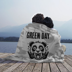 Плед 3D Green Day рок панда на светлом фоне - фото 2