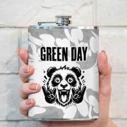 Фляга Green Day рок панда на светлом фоне - фото 2