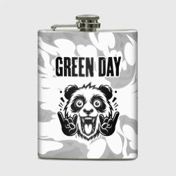 Фляга Green Day рок панда на светлом фоне