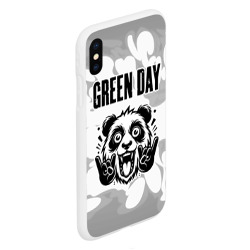 Чехол для iPhone XS Max матовый Green Day рок панда на светлом фоне - фото 2