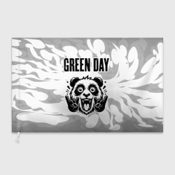 Флаг 3D Green Day рок панда на светлом фоне