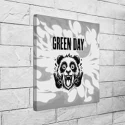 Холст квадратный Green Day рок панда на светлом фоне - фото 2