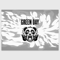 Поздравительная открытка Green Day рок панда на светлом фоне