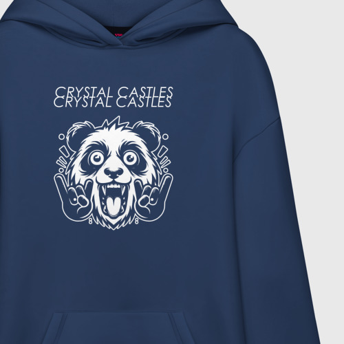 Худи SuperOversize хлопок Crystal Castles rock panda, цвет темно-синий - фото 3