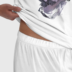 Пижама с принтом Re:Zero Рем горничная для мужчины, вид на модели спереди №4. Цвет основы: белый