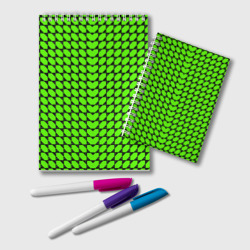 Блокнот Зелёные лепестки шестиугольники