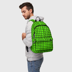 Рюкзак 3D Зелёные лепестки шестиугольники - фото 2