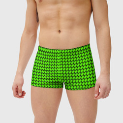Мужские купальные плавки 3D Зелёные лепестки шестиугольники - фото 2