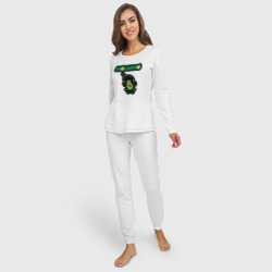 Пижама с принтом Avocardio для женщины, вид на модели спереди №2. Цвет основы: белый