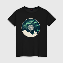Vinyl wolf – Женская футболка хлопок с принтом купить со скидкой в -20%
