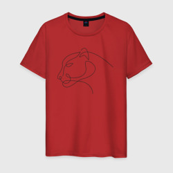 Гепард line art – Мужская футболка хлопок с принтом купить со скидкой в -20%