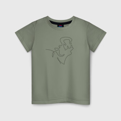 Детская футболка хлопок Бегемот line art