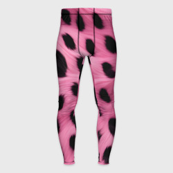 Розовый леопардовый мех – Мужские тайтсы 3D с принтом купить