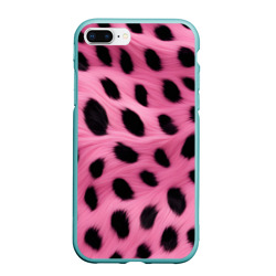 Чехол для iPhone 7Plus/8 Plus матовый Розовый леопардовый мех