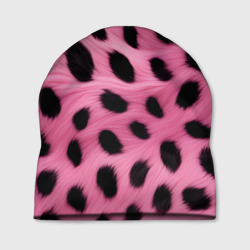 Розовый леопардовый мех – Шапка 3D с принтом купить