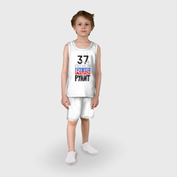 Пижама с принтом 37 - Ивановская область для ребенка, вид на модели спереди №2. Цвет основы: белый