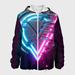 Neon geometric abstraction - ai art – Мужская куртка 3D с принтом купить со скидкой в -10%