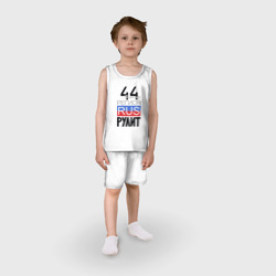 Пижама с принтом 44 - Костромская область для ребенка, вид на модели спереди №2. Цвет основы: белый