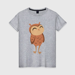 Довольная сова – Женская футболка хлопок с принтом купить со скидкой в -20%