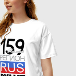 Женская футболка хлопок Oversize 159 - Пермский край - фото 2