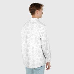 Рубашка с принтом Белый паттерн лимонов для любого человека, вид сзади №2. Цвет основы: белый