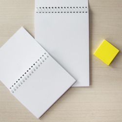 Блокнот с принтом Белый паттерн лимонов для любого человека, вид спереди №2. Цвет основы: белый