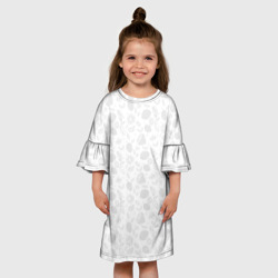 Платье с принтом Белый паттерн лимонов для ребенка, вид на модели спереди №3. Цвет основы: белый