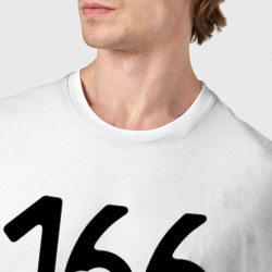 Футболка с принтом 166 - Свердловская область для мужчины, вид на модели спереди №4. Цвет основы: белый