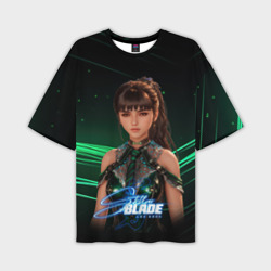 Stellar Blade зеленые лучи – Мужская футболка oversize 3D с принтом купить со скидкой в -50%