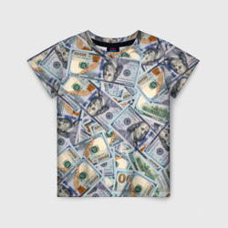 Детская футболка 3D Банкноты сто долларов