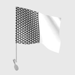 Чёрные треугольники на белом фоне – Флаг для автомобиля с принтом купить