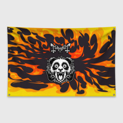 Флаг-баннер Mayhem рок панда и огонь