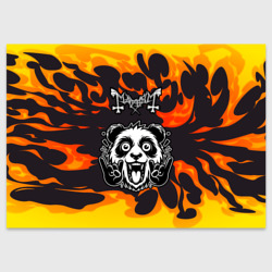 Поздравительная открытка Mayhem рок панда и огонь