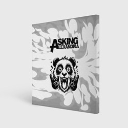 Холст квадратный Asking Alexandria рок панда на светлом фоне