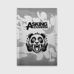 Обложка для автодокументов Asking Alexandria рок панда на светлом фоне