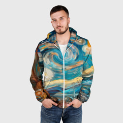 Мужская ветровка 3D Абстракция в стиле Ван Гога - фото 2